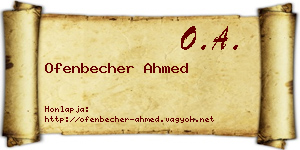Ofenbecher Ahmed névjegykártya